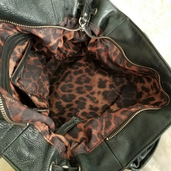 B Makowsky black leather handbag - Picture 5 of 10